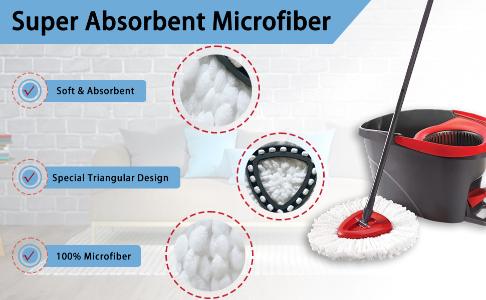 Mop Replacement Heads,Microfiber Spin Mop Refills.
