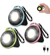 WORKPRO COB Keychain Work Light, 3Pcs EDC Rechargeable Mini Keychain Flashlight, Magnetic Carabin...