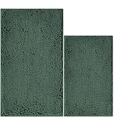 AINAHYVA Bathroom Rugs Chenille Bath mat 2 Piece Set, Super Absorbent, PVC Non Slip Backing, Bath...