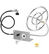 Skyflame 18" Round Fire Pit Burner Kit, Stainless Steel Jet Burner Ring with Propane Connection H...