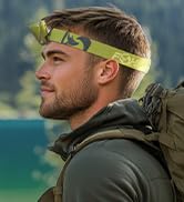 Foxelli LED Headlamp Flashlight for Adults &amp; Kids, Running, Camping, Hiking Head Lamp with White ...