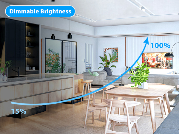 This dimmable ceiling light can be continuously adjusted brightness(15% to 100%)