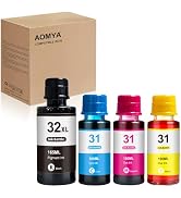 31 32xl Ink Bottle Set Replacement for HP Smart Tank 7602 5000 5101 6001 5100 7301 7302 6000 651 ...