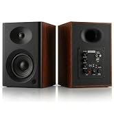 NSY Audio 80W HiFi Bookshelf Speakers, 4" Active Powered Speakers with Bluetooth 5.3, Retro Walnu...