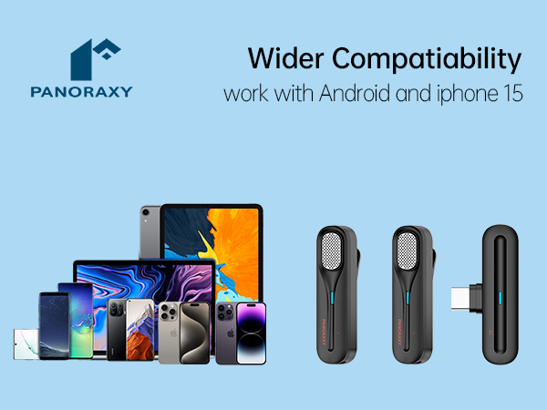 Wireless Lavalier Microphone - 2-Pack for USB Type-C Smartphones