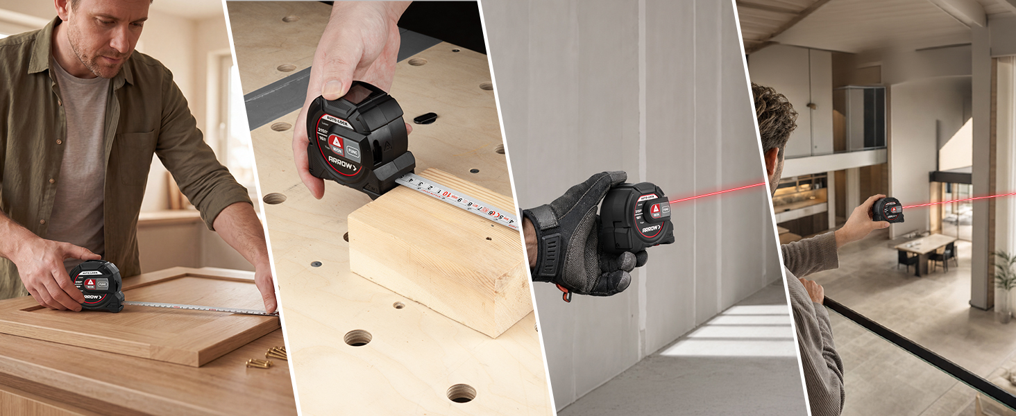 ARROW 2-in-1 Laser Tape Measure 215Ft/65m Laser Distance