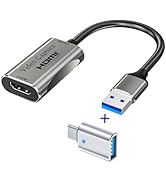 Video Capture Card,USB A or C 3.0 Capture Card,HDMI (Input 4K 60Hz) to USB Audio Video Recording ...