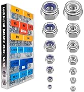 EEEEE Lock Nuts Assortment 444 pcs Stainless Steel 304 Metric locknut M3 M4 M5 M6 M8 M10 M12#6#8#...