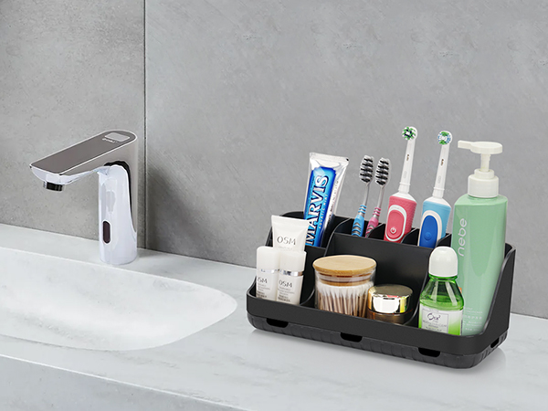 black toothbrush holder
