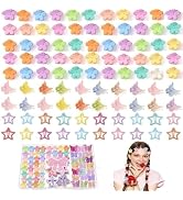 120 pcs Mini Hair Clips Colorful Hair Accessories Matte Claw Clips Star/Flower/Butterfly Hair Cli...
