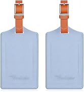 Travelambo Luggage Tags for Suitcases Faux Leather Privacy Protection 2 Pack Bag Tags Travel Acce...