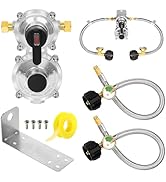 Detoypapa RV Propane Regulator 2 Tank Hoses,2-Stage Auto Changeover LP Propane Gas Regulator with...