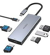Docking Station to Dual HDMI Monitors Adapter, USB C Hub Dual HDMI Monitors for Laptops, USB C Ad...