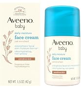 Aveeno Baby Daily Moisture Face Cream, Oat Enriched Moisturizing Cream for Babies’ Sensitive Faci...