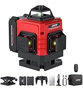 XUNTOP 16 Line 4 X 360° Laser Level,Pulse &amp; Manual Mode Laser Level 30M/98Ft, Self-Leveling &amp; Rem...