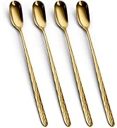 YFWOOD 9.1-Inch Long Handle Iced Tea Spoon, Ice Cream Spoon, Long Coffee Spoons, Stainless Steel ...