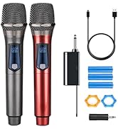HUACAM Wireless Microphone,Rechargeable Wireless Dual Microphone,Dual Handheld Dynamic Wireless M...