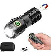 UNROEVS XC06 Mini Flashlight Rechargeable,Pocket Flashlight with Magnet,Super Bright Small Compac...
