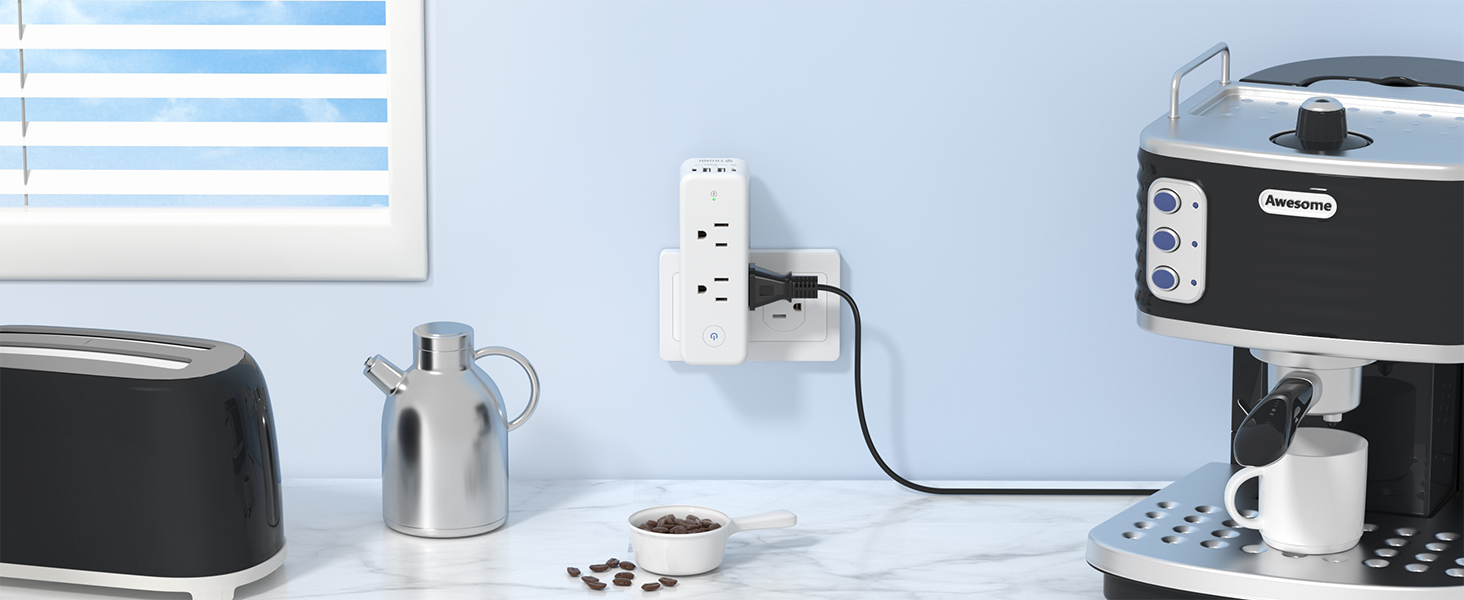 multiple plug splitter with fast charge pd 20w usb c