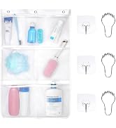 F-color Shower Organizer Hanging - Quick Dry Mesh Shower Caddy for Cruise Ship Essentials, 7 Pock...