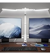 SUPERDANNY LED Desk Lamp with Power Strip (6 Outlets, 1 USB, 1 Type-C) for Home Office, Desk Ligh...
