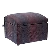 Crew Treasure Chest Storage Ottoman Gator Vinyl Hickory Red
