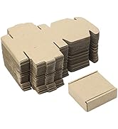 Ellbest 50pcs 1.5 mm Thick Cardboard Gift Boxes, 2.8 x 2.8 x 1.0 inches Mini Kraft Brown Box for ...