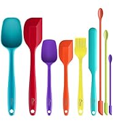 HOTEC Silicone Spatula Set Kitchen Utensils for Baking Cooking Mixing Heat Resistant Non Stick Co...
