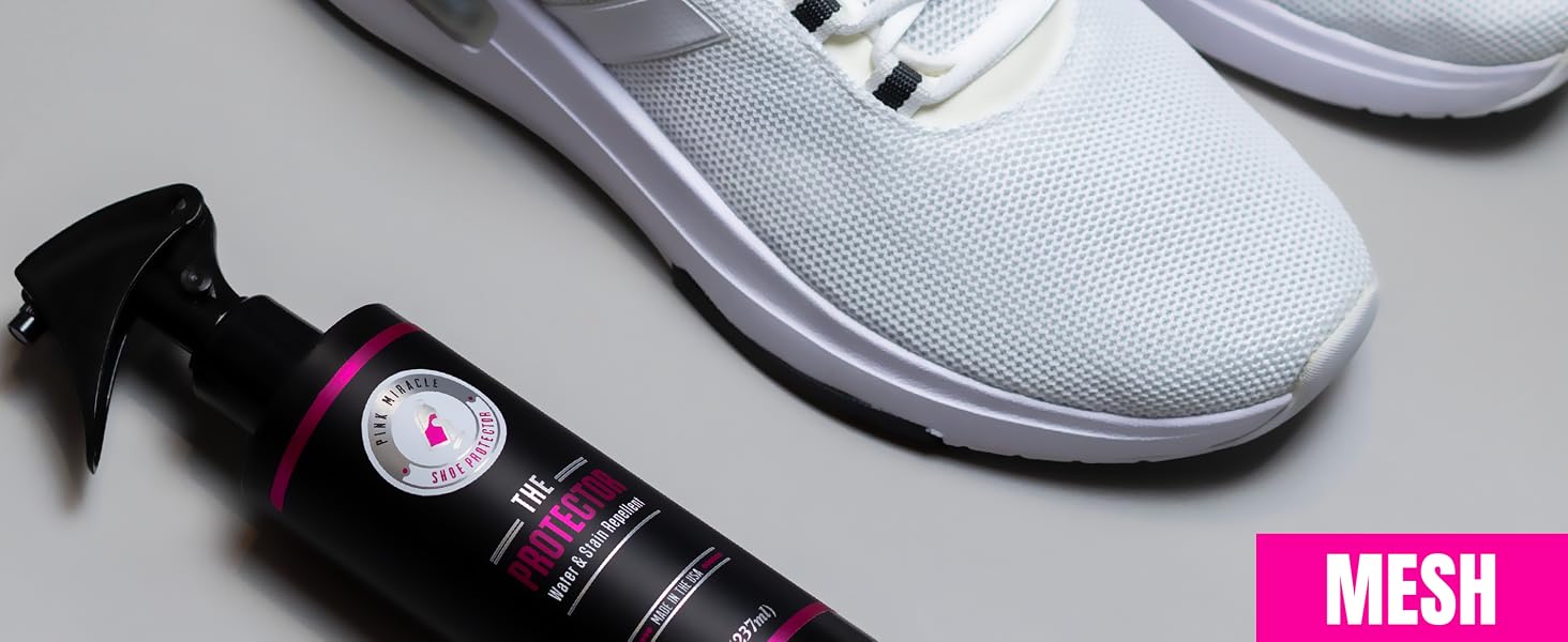 Water protector for mesh shoes 