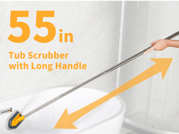 tub scrubber with long handle 