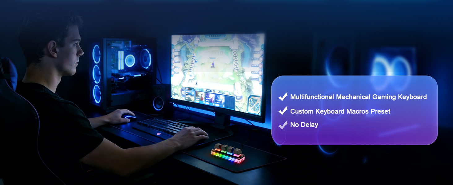 4 key mini mechanical programmable keypad gaming keyboard cherry shaft OSU