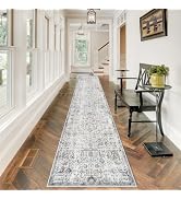 Hallway Washable Runner Rug - 2'6x12 Kitchen Runner Rugs with Non Slip Backing Indoor Farmhouse C...