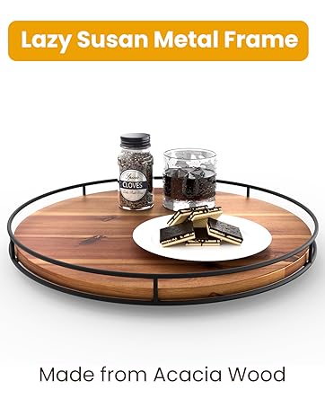 lazy susan with metal frame