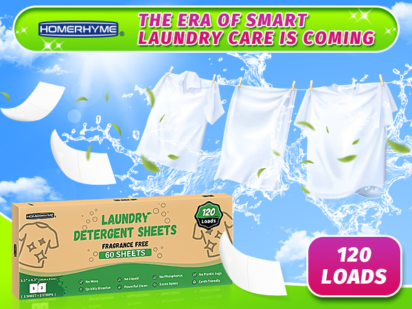 60 sheets laundry detergent sheets unscented