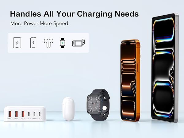 6 Ports for Fast Charging