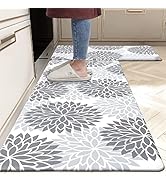 Anti Fatigue Kitchen Rug Sets 2 Piece Non Slip Kitchen Mats for Floor Cushioned Kitchen Rugs...
