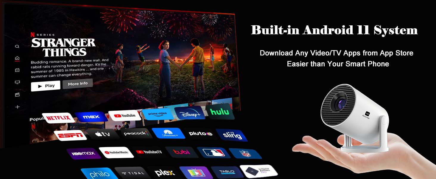 Android 11 Projector 4K Netflix Projector with Built in Apps 1080P Google TV Proyector Android
