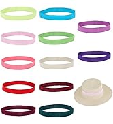 OLYCRAFT Cowboy Hat Band, 12Pcs Stretchable Hat Ribbons for Women, 1 Inch Wide, Flat Elastic, Str...