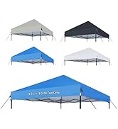 Joramoy 10×10 Canopy Replacement Top Only, Waterproof Pop Up Canopy Tent Top Cover with Ropes, In...