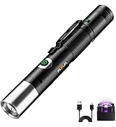 Rechargeable Small Flashlight 600 Lumens – 7-Mode Zoomable EDC Pocket Led Flashlight with Emergen...