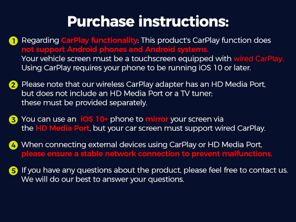 Purchase instructions