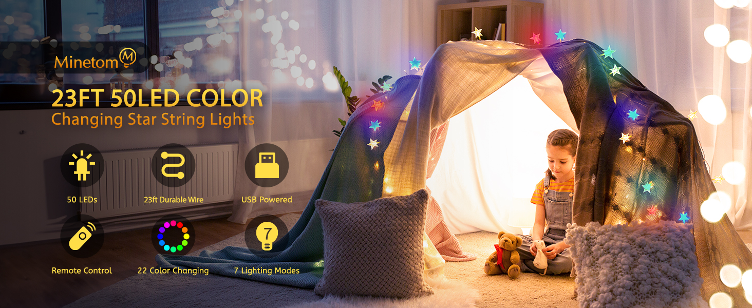 Color Changing Star Fairy Lights