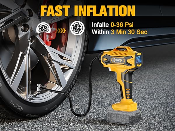 tire inflator portable air compressor dewalt
