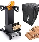 Collapsible Rocket Stove by StarBlue with FREE Carrying Bag - A Portable Wood Burning Camping Sto...