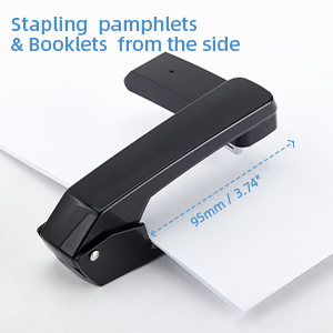 Stapling pamphlets from the side