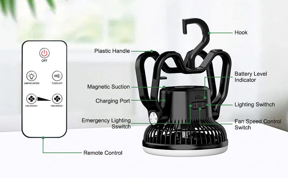 Portable Rechargeable Camping Fan