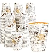 SIUQ Coffee Cups 12 oz 240 Pack, Leak-Proof Disposable Paper Cups with Retro Design, for Hot/Cold...
