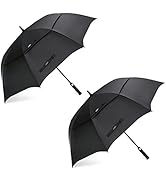 G4Free 2 Pack Golf Umbrella 54/62/68 Inch Extra Large Windproof Double Canopy Vented Umbrella Aut...
