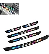 YAWUROU 5 PCS Car Threshold Strip Sticker, Fashion Sporty Car Front Rear Door &amp; Trunk Sill Protec...