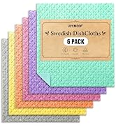 JOYMOOP Swedish Dishcloths, Cellulose Cotton Sponge Cloths, Multicolor, 8x7 Inches, 6 Pack, Diamo...